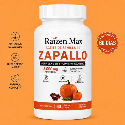 Raizen Max - Detiene la Caída del Pelo y Estimula el Crecimiento de Raíz.